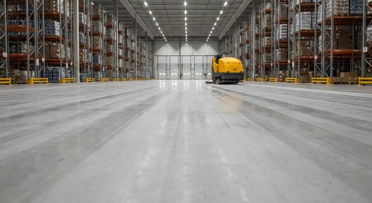 Hala magazynowa w Łodzi po sprzątaniu