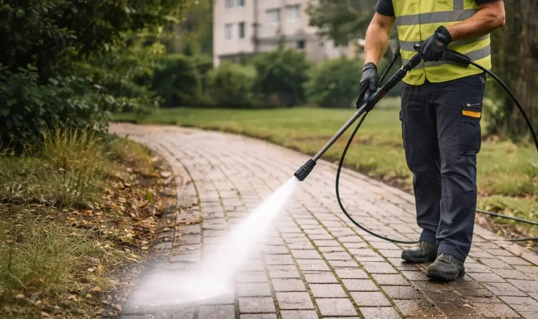 Mycie kostki brukowej