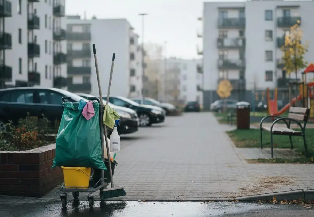 Sprzątanie osiedla na zewnątrz