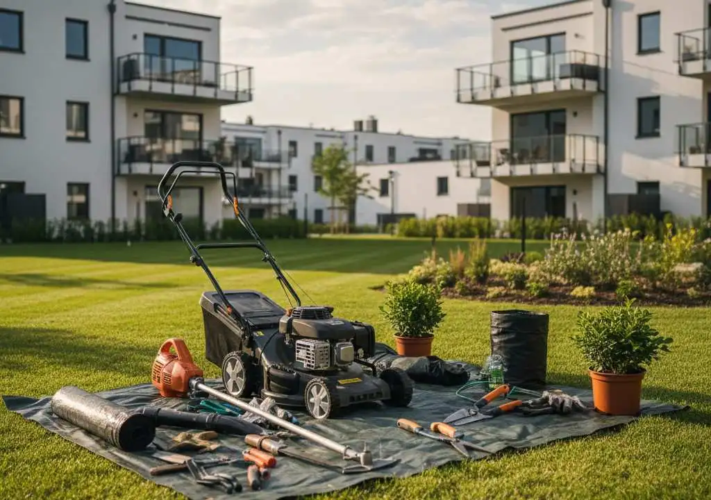 Sprzęt ogrodniczy na trawie